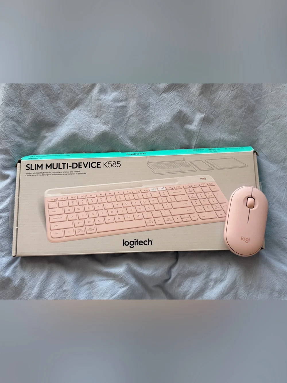 Logitech K585 Slim Multi-Device Wireless Keyboard WITH Pebble Mouse M350